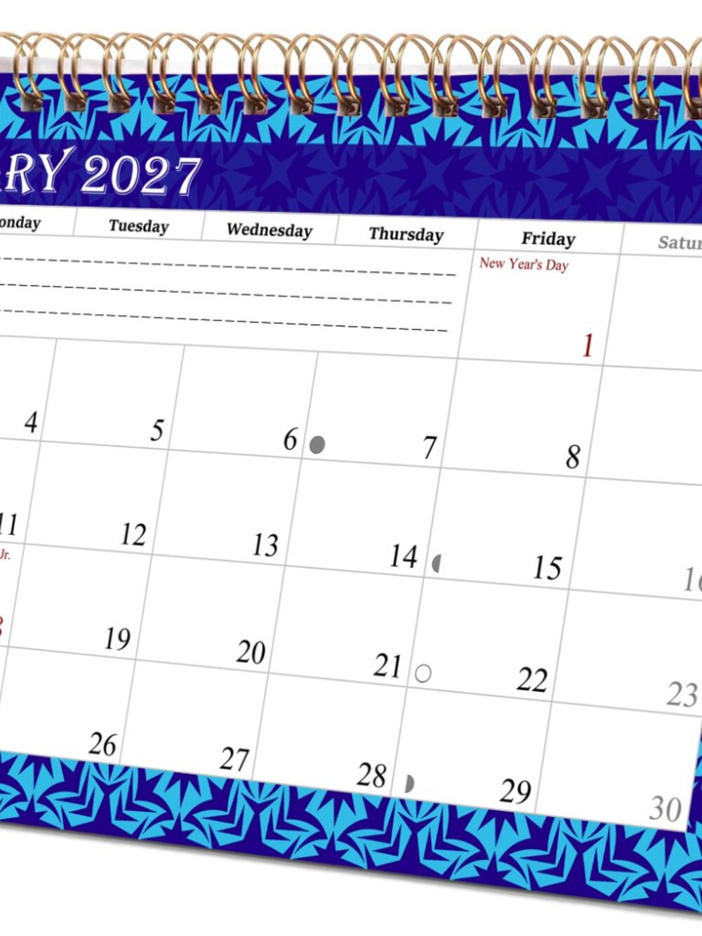 2027-12 Months Desk Calendar Desktop Planner with To-Do List & Notes 07